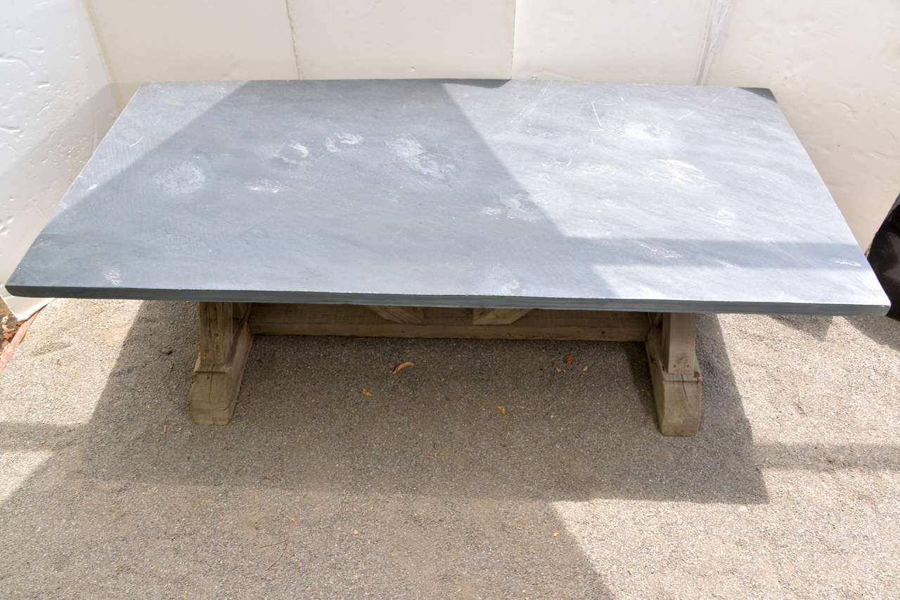 Blue Stone Top Dining Table Made From Reclaimed Pine at 1stDibs blue