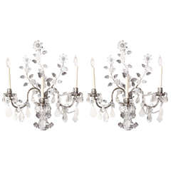 A Pair of Three-Light French Bagues Wall Lights