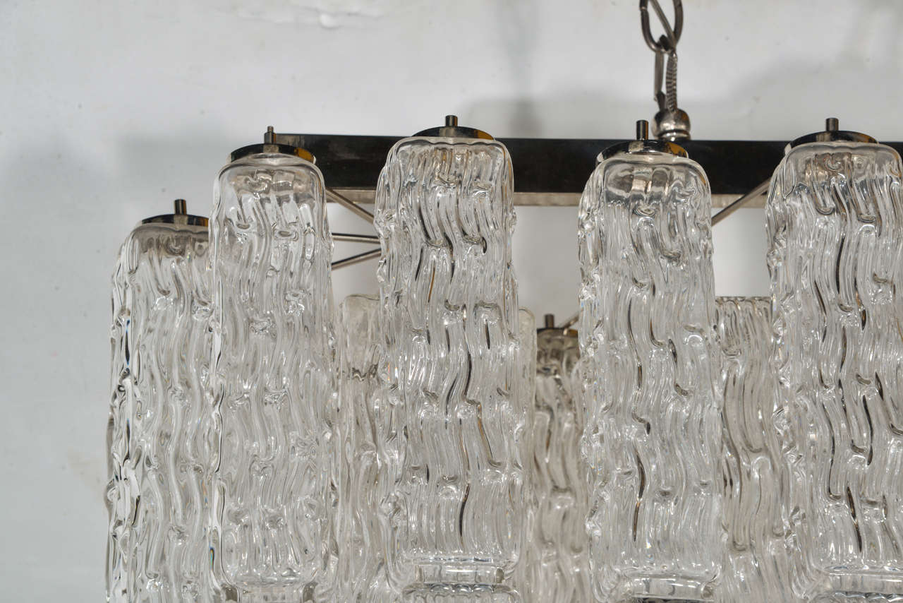 Italian 3 Light Murano Glass Chandelier For Sale