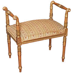 French Gilt wood Louis XVI Style Window Bench 6