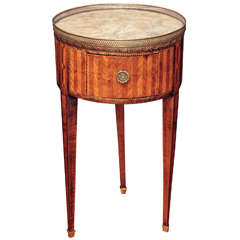 Louis XVI Marquetry marble topped galleried table