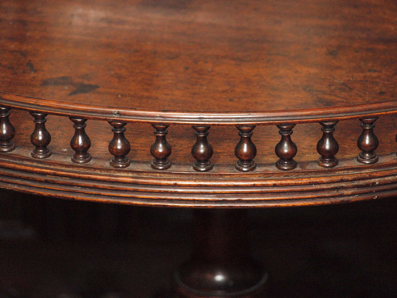 18th Century and Earlier English George III Galleried Tilt Top Table
