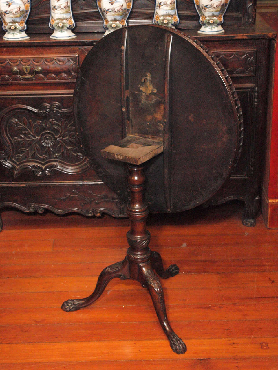 English III Galleried Tilt Top Table at 1stdibs