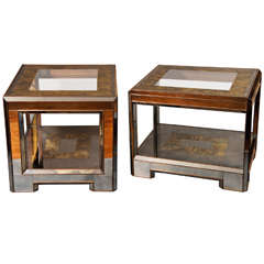 Pair of American Mirrored End Tables