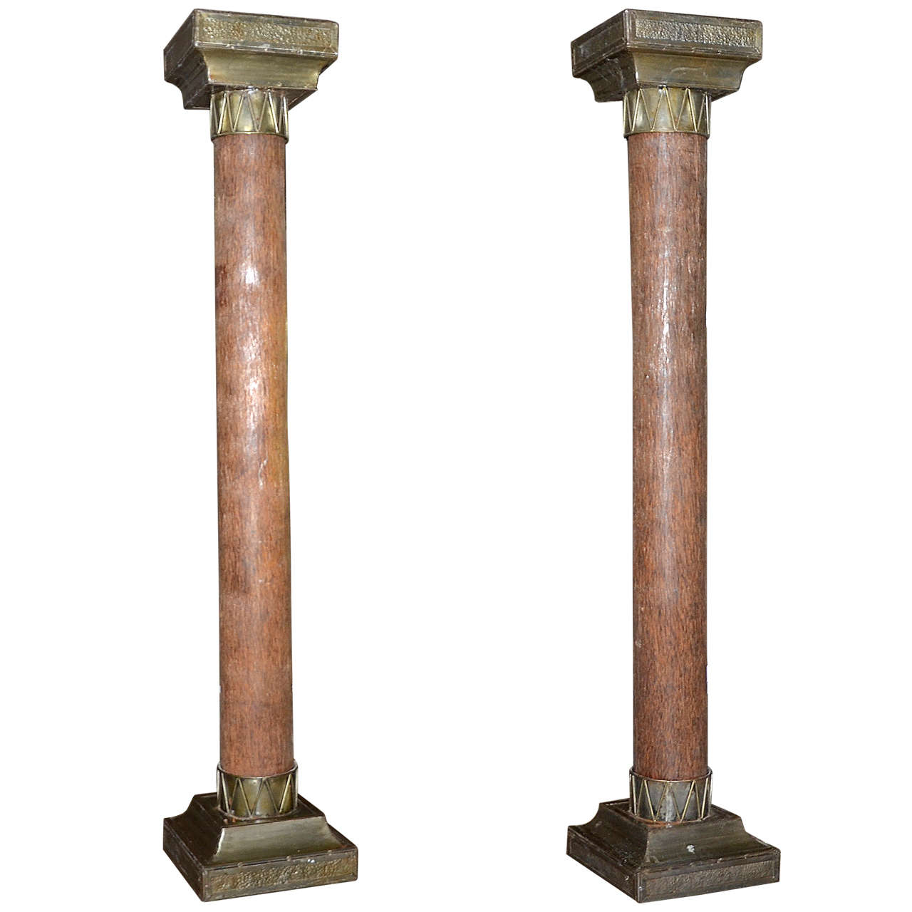 Beautiful Series of Palm Tree Columns in the Art Deco Style at 1stdibs