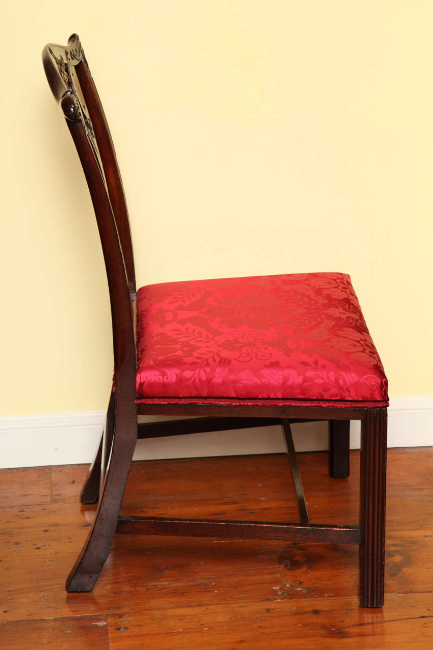 18th Century Set of Four Antique Chippendale Period Mahogany Game Chairs, circa 1765 For Sale