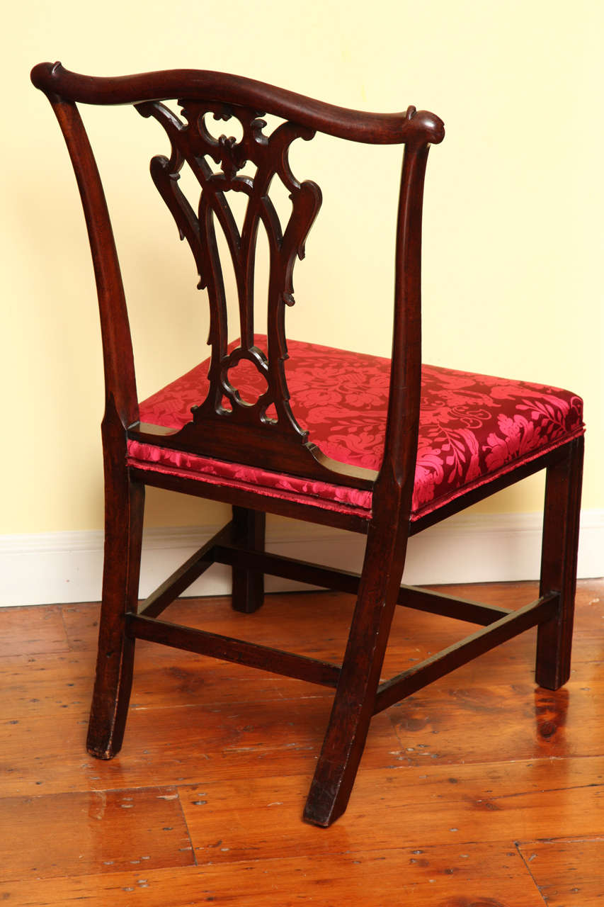 Beech Set of Four Antique Chippendale Period Mahogany Game Chairs, circa 1765 For Sale