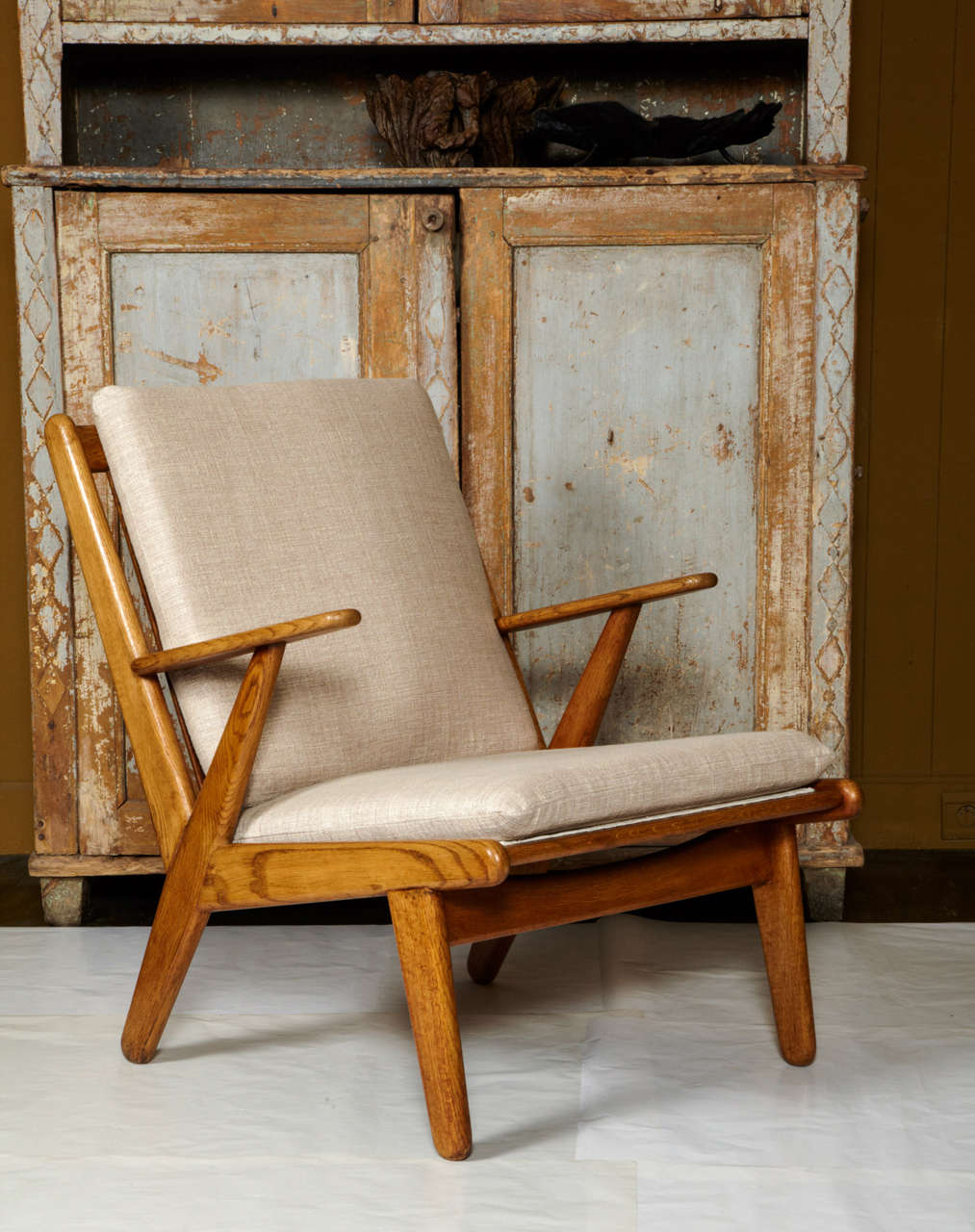 Mid-20th Century Pair of Lounge Armchairs by Poul Volther in Clear Oak