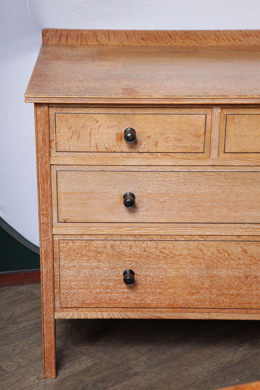 20th Century Arts & Crafts Limed Oak Chest of Drawers