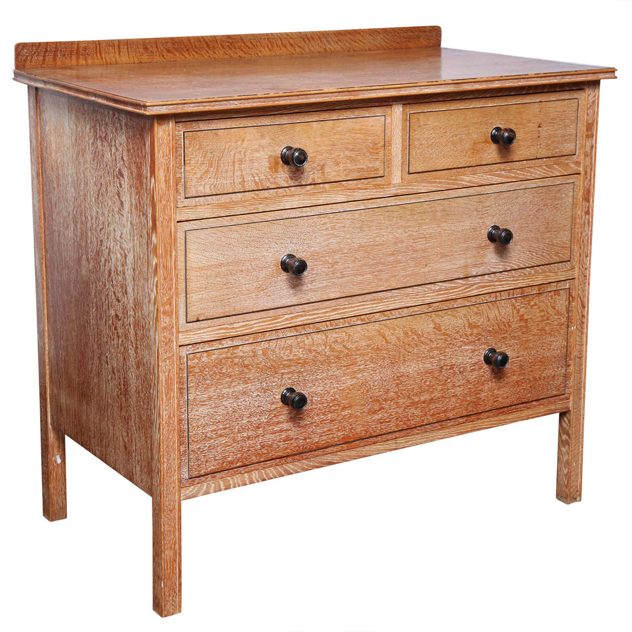 Arts & Crafts Limed Oak Chest of Drawers
