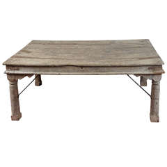 Used Indian Plank Teak Dining Table