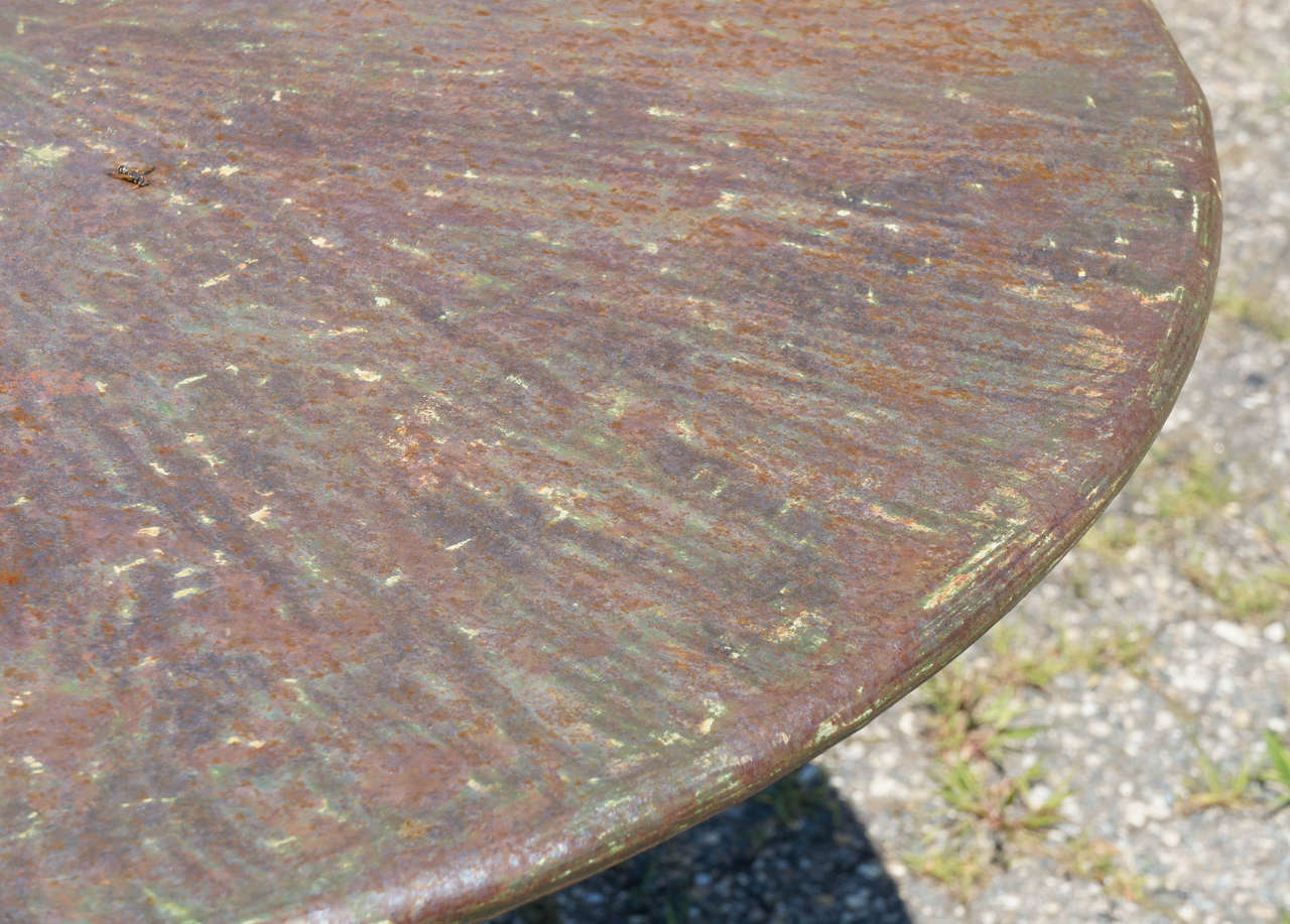 metal round garden table