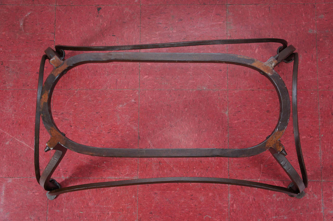 Wrought Iron and Stone Garden Coffee Table 3