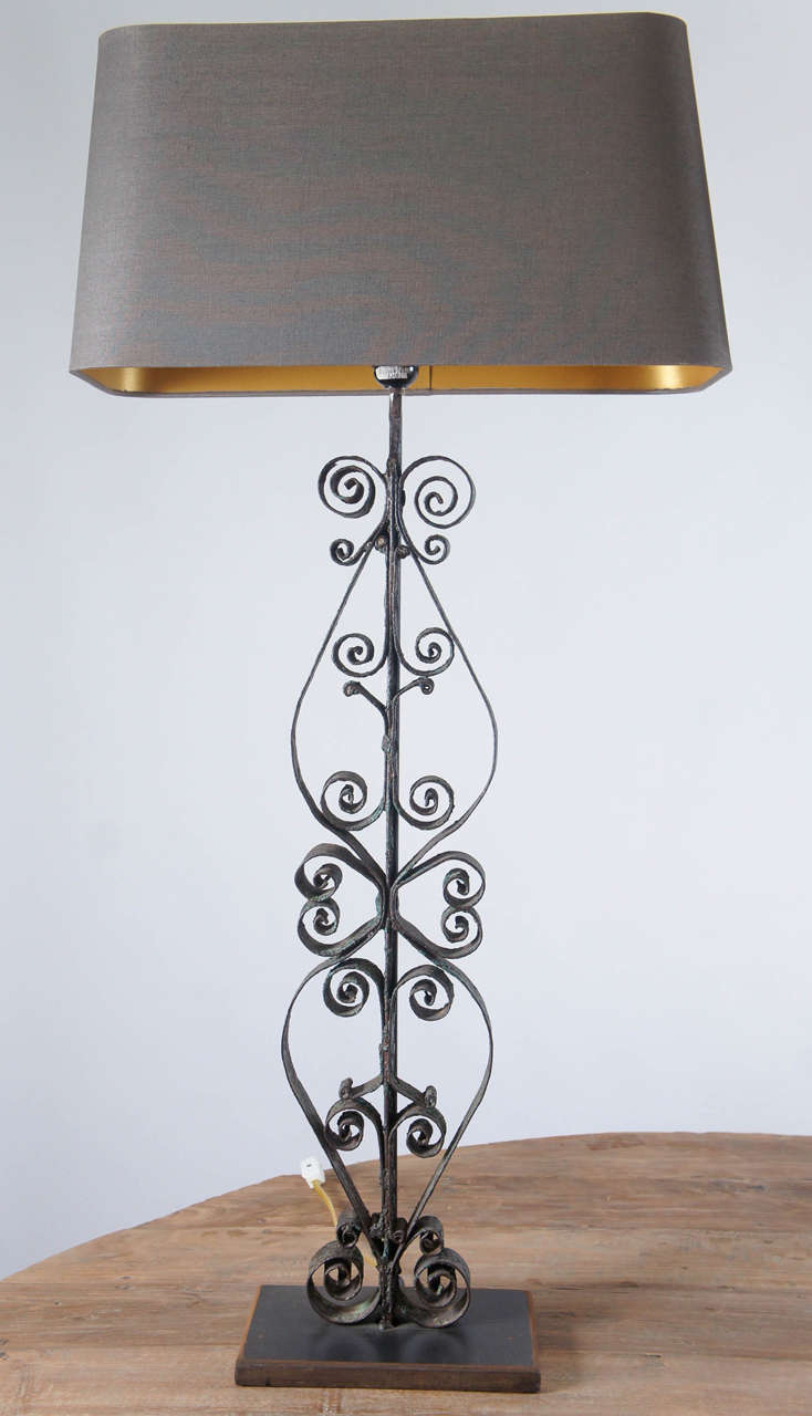 Other Pair of Scrolled Iron Metal Base Lamps