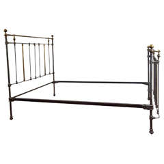 Used Brass and Iron Metal Queen Bed