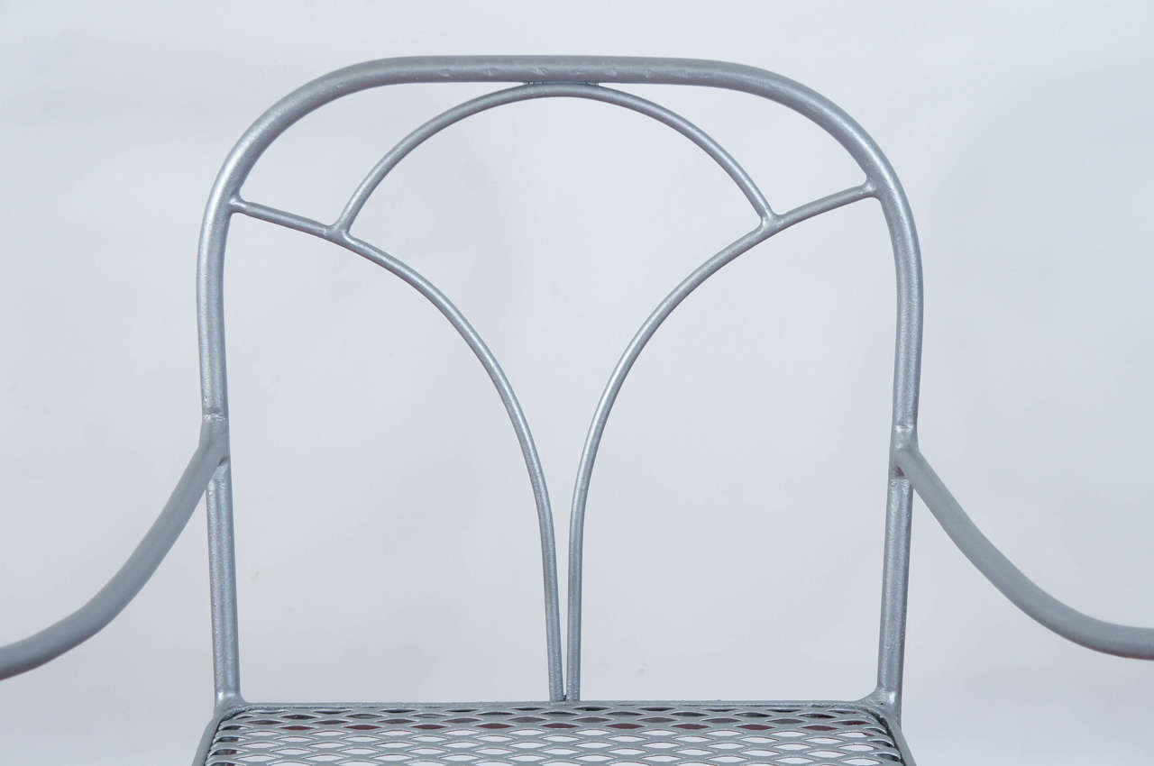 Metal Six Art Deco Parisian Garden Chairs For Sale