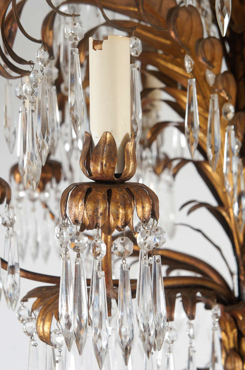 19th Century Regency Style, Gilt and Crystal Eight Light Chandelier