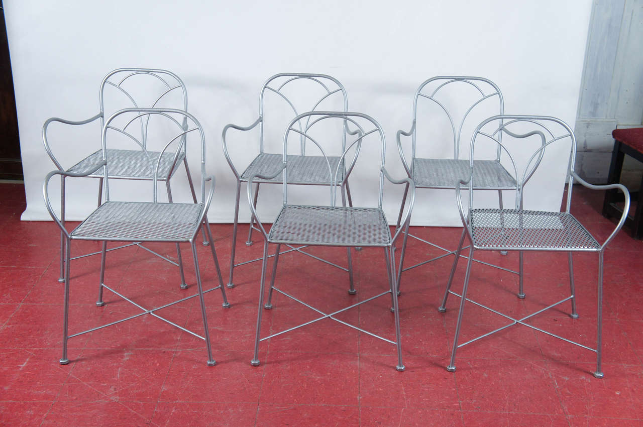 Six Art Deco Parisian Garden Chairs For Sale at 1stDibs