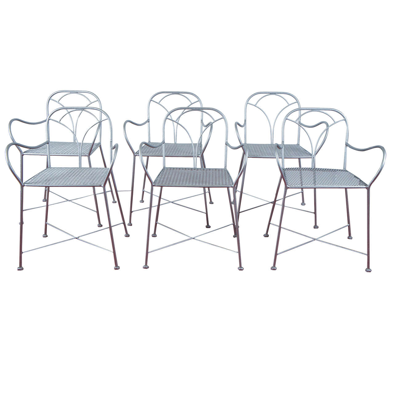 Six Art Deco Parisian Garden Chairs For Sale at 1stDibs