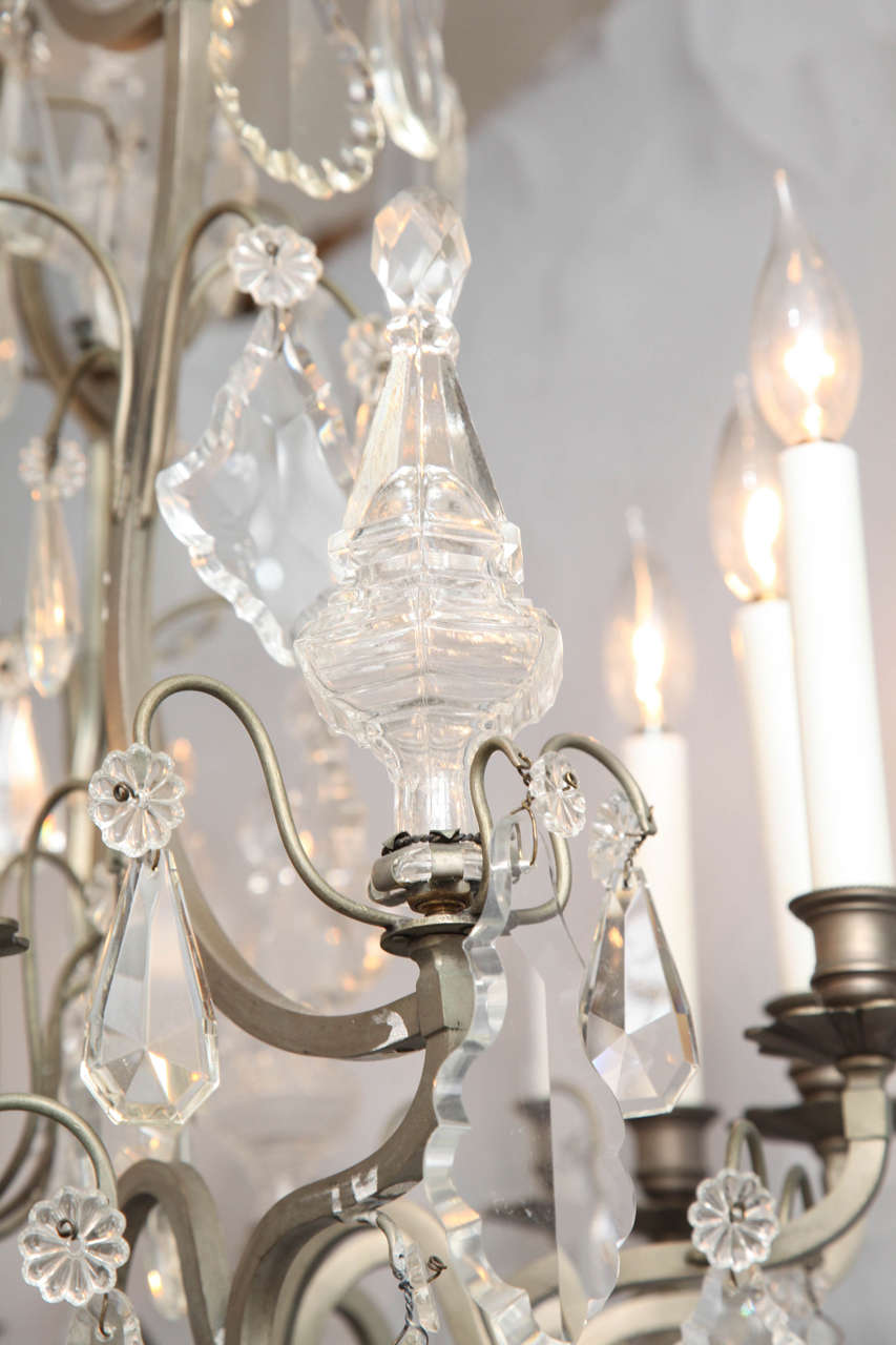 Nine Light French, Louis XVI Style Cage Form Chandelier 2