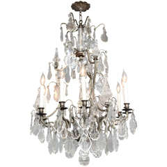 Nine Light French, Louis XVI Style Cage Form Chandelier