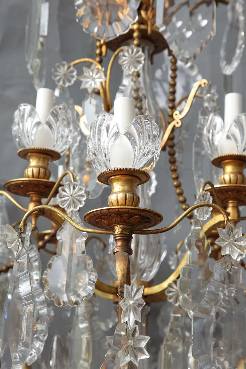 Crystal Eight Light French Louis XVI Style Chandelier