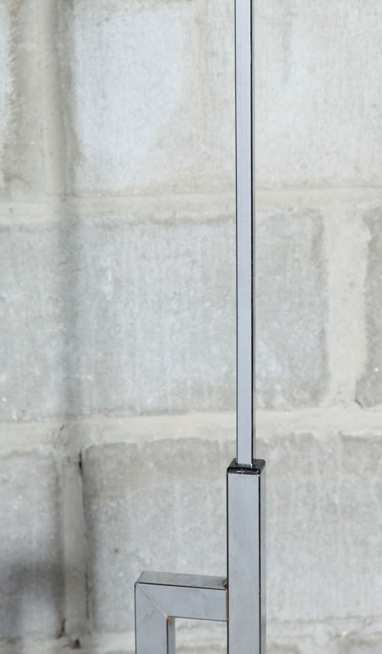 Chrome and Marble Adjustable  Floor Lamp In Good Condition In Valley Stream, NY