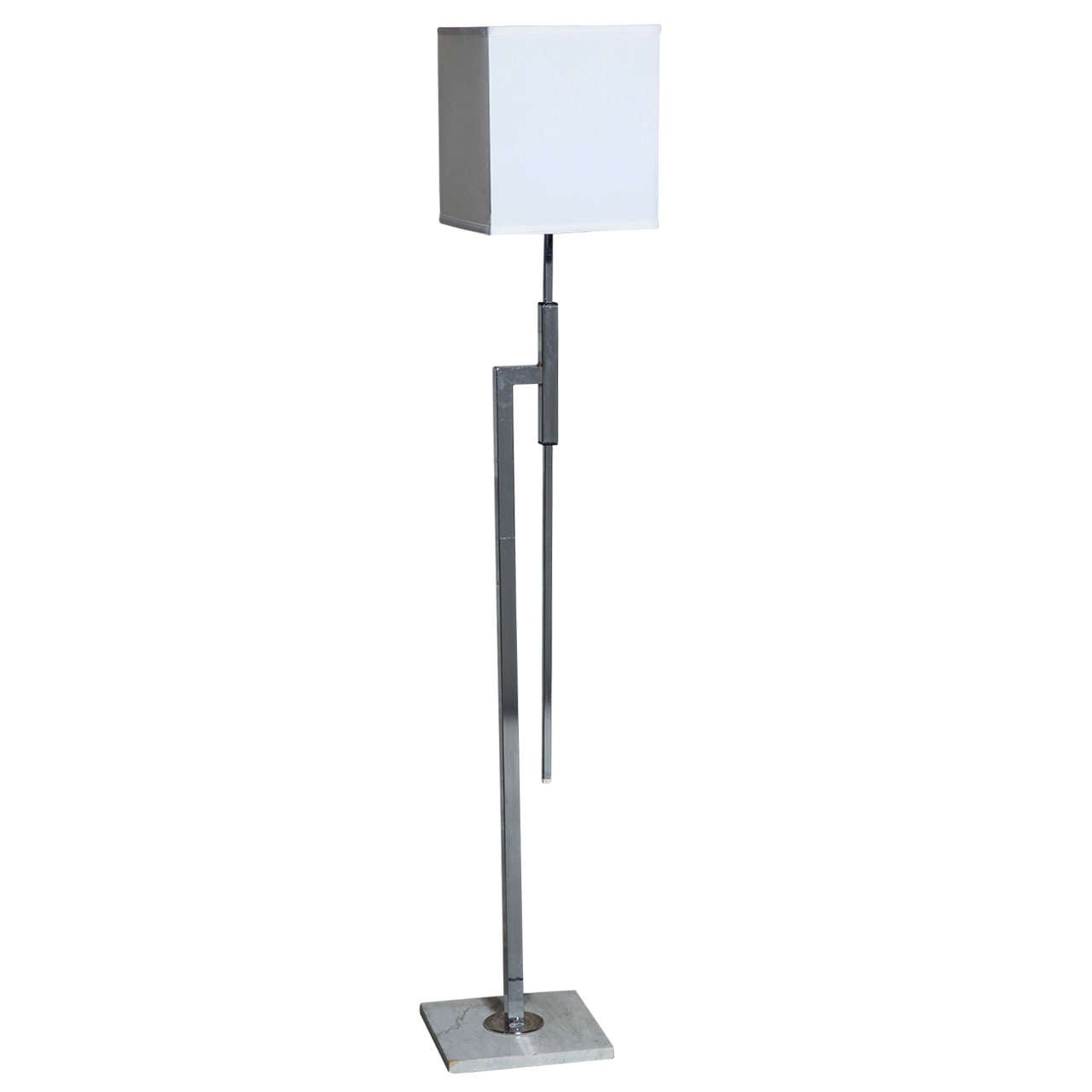Chrome and Marble Adjustable  Floor Lamp