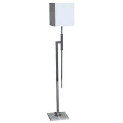 Chrome and Marble Adjustable  Floor Lamp