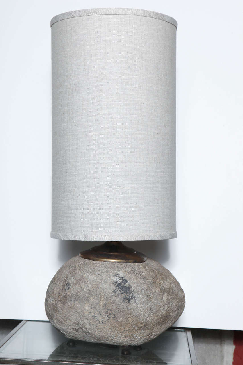 Pair of Granite Table Lamps For Sale 1