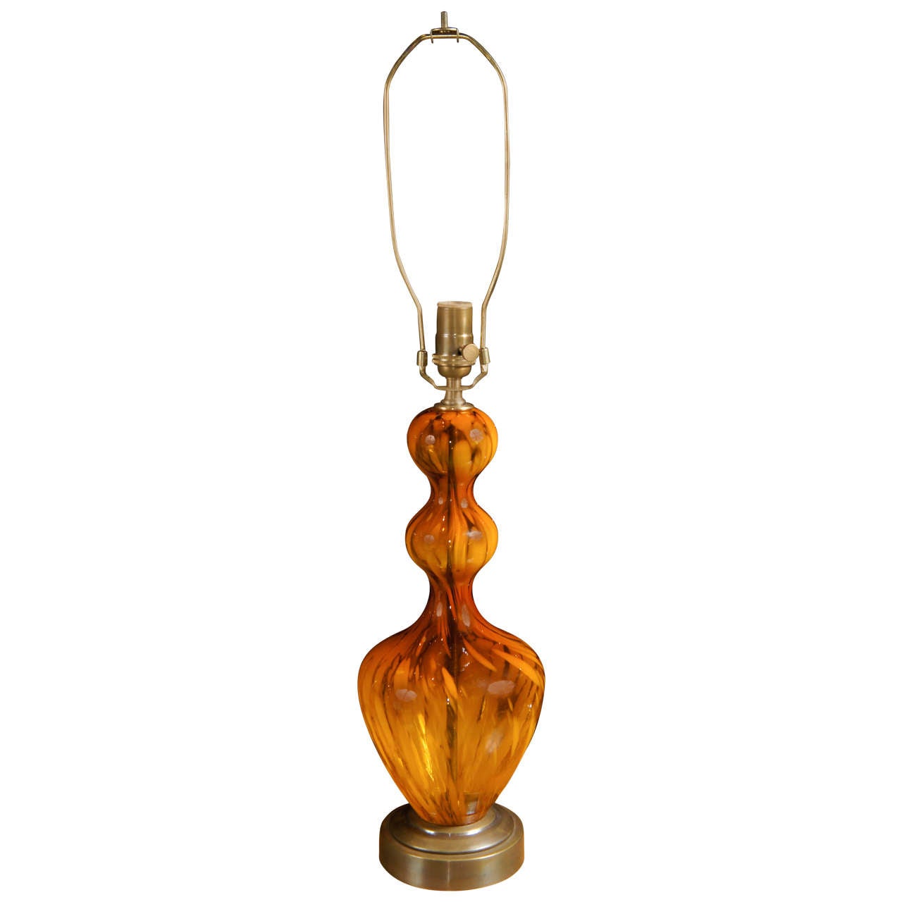 Italian Glass Lamp For Sale