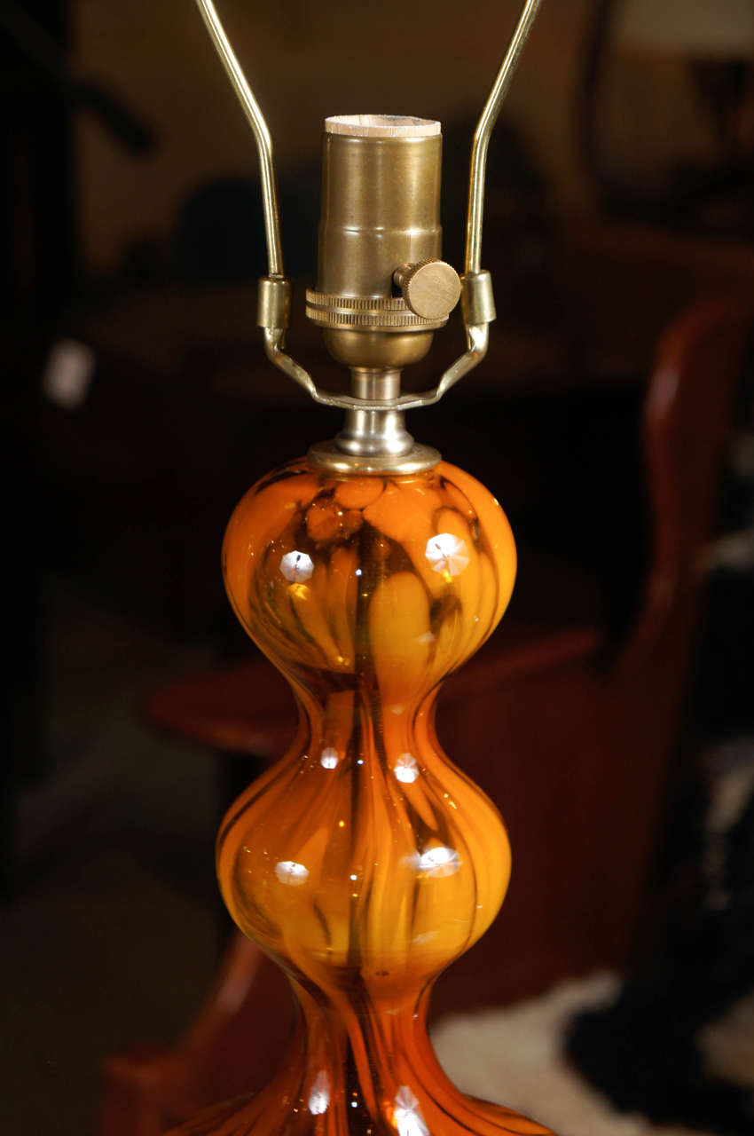 Mid-Century Modern Italian Glass Lamp For Sale