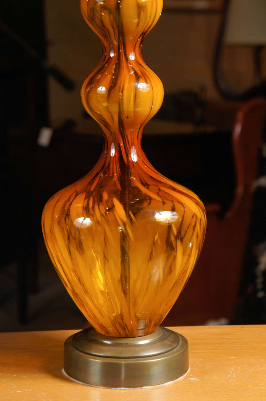 American Italian Glass Lamp For Sale