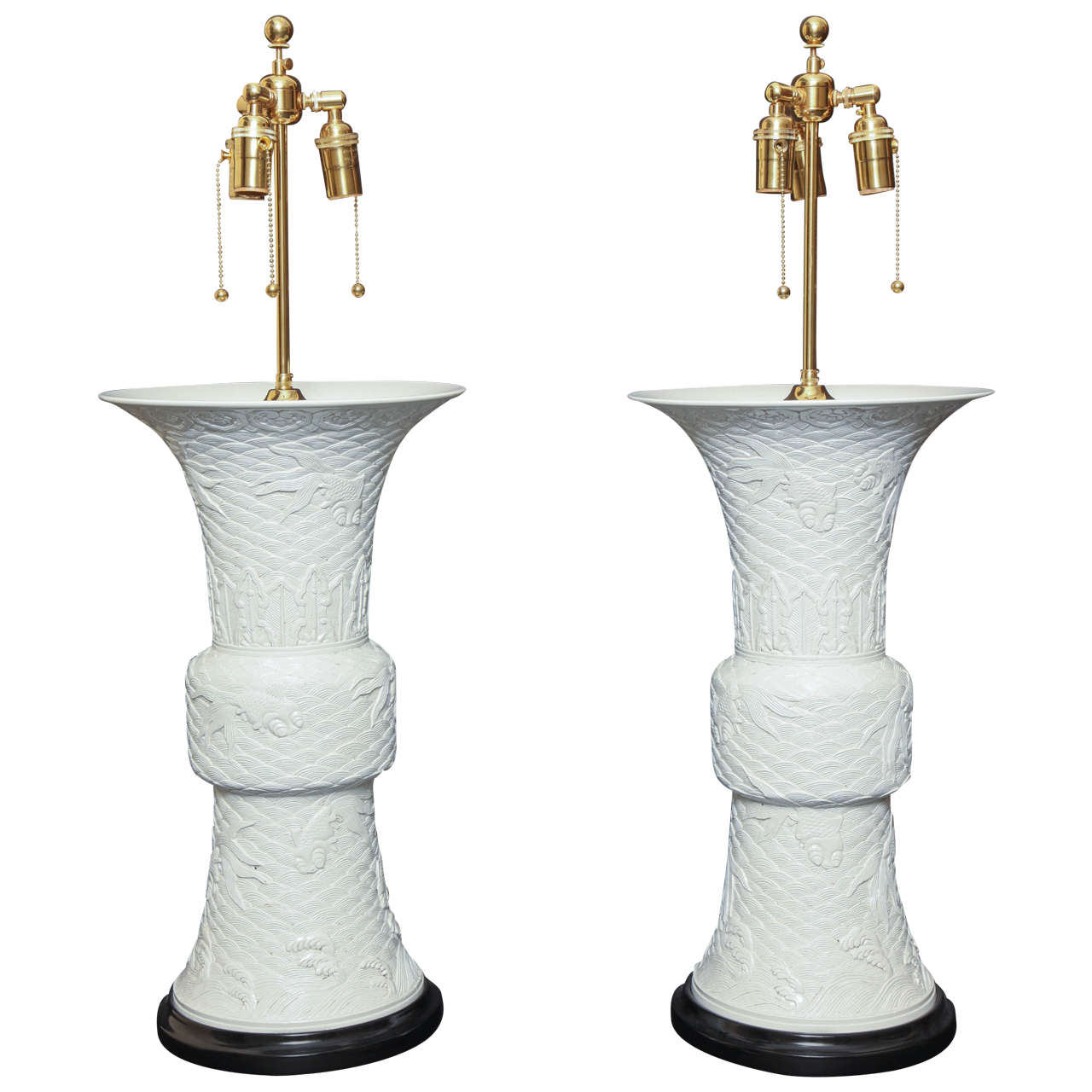 20th Century Porcelain Decorated Lamps For Sale