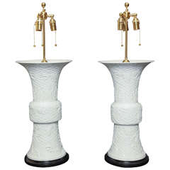 20th Century Porcelain Decorated Lamps
