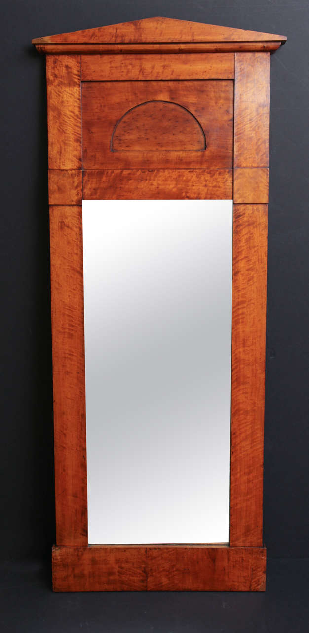 Swedish 19th Century Biedermeier Birchwood Mirror For Sale