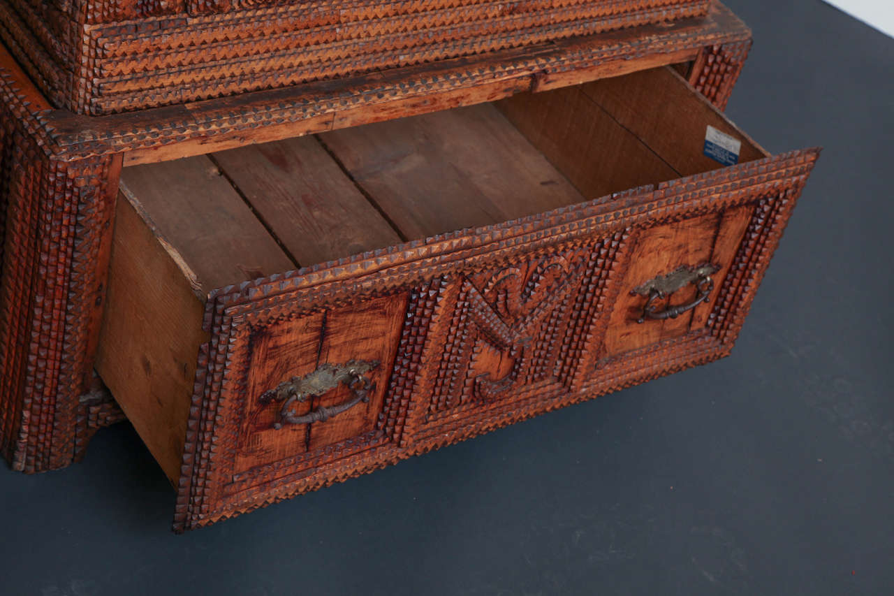Late 19th Century Tramp Art Wardrobe For Sale 1