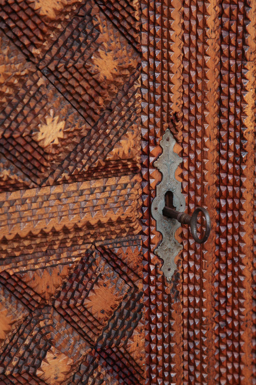 Late 19th Century Tramp Art Wardrobe For Sale 4