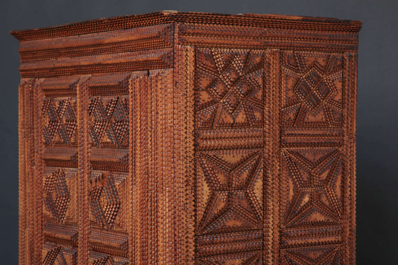 Late 19th Century Tramp Art Wardrobe For Sale 5