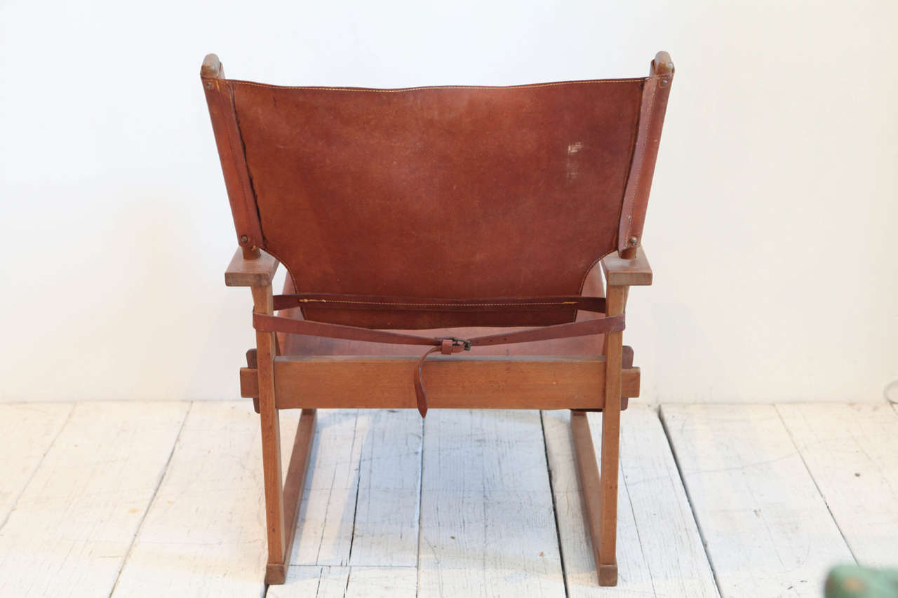 Leather and Wood Safari Style Chair 1