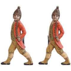Antique Hessian Soldier Andirons