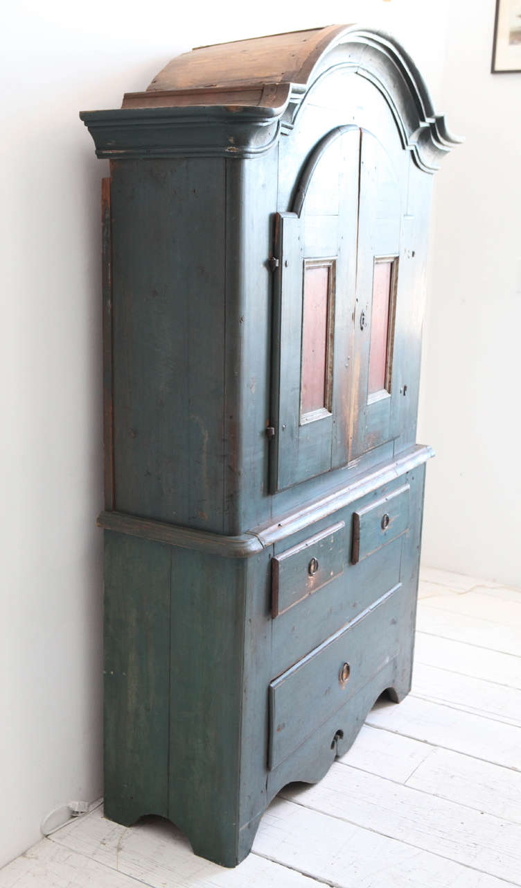 Blue and Red Rustic Swedish Cabinet 1