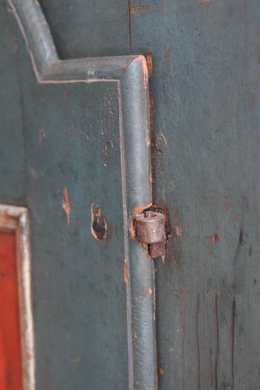 Blue and Red Rustic Swedish Cabinet 6