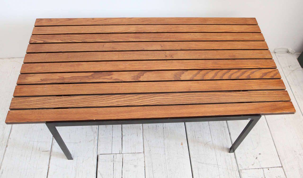Slatted Wood Coffee Table by Florence Knoll In Good Condition In Los Angeles, CA