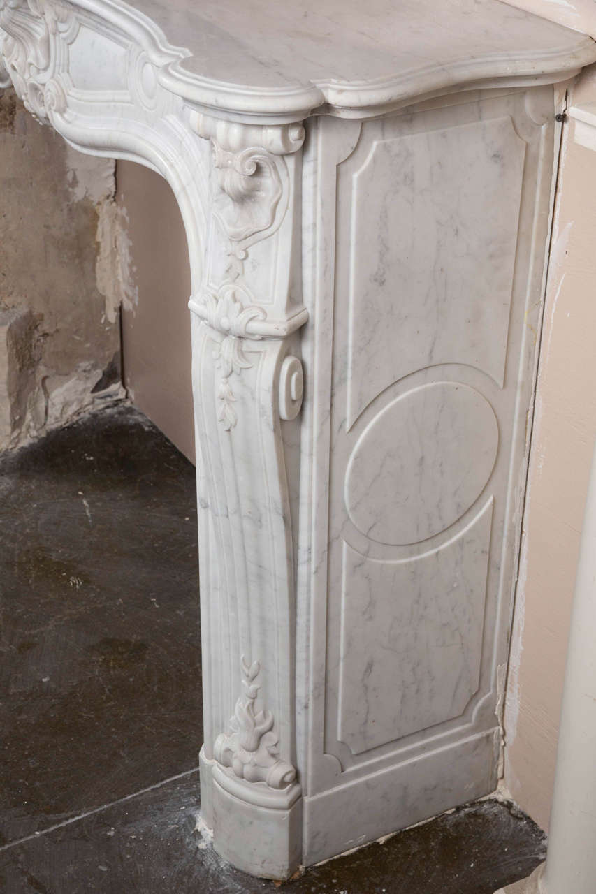 Carved White Marble Mantel 1