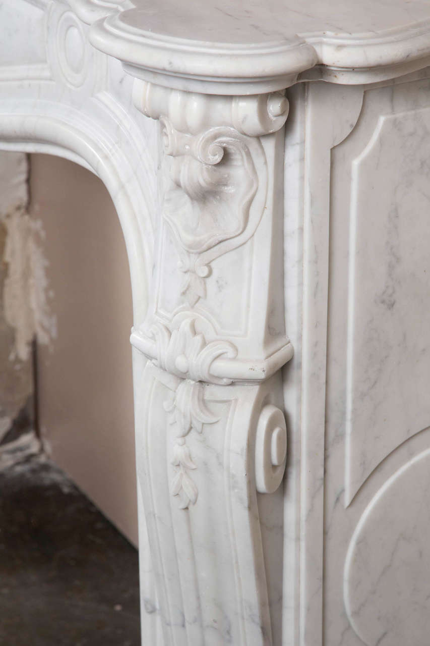 Carved White Marble Mantel 2