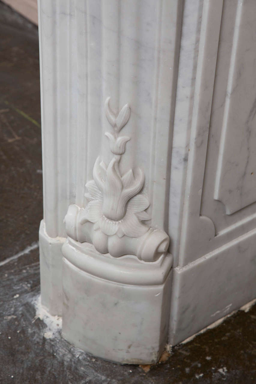 Carved White Marble Mantel 3