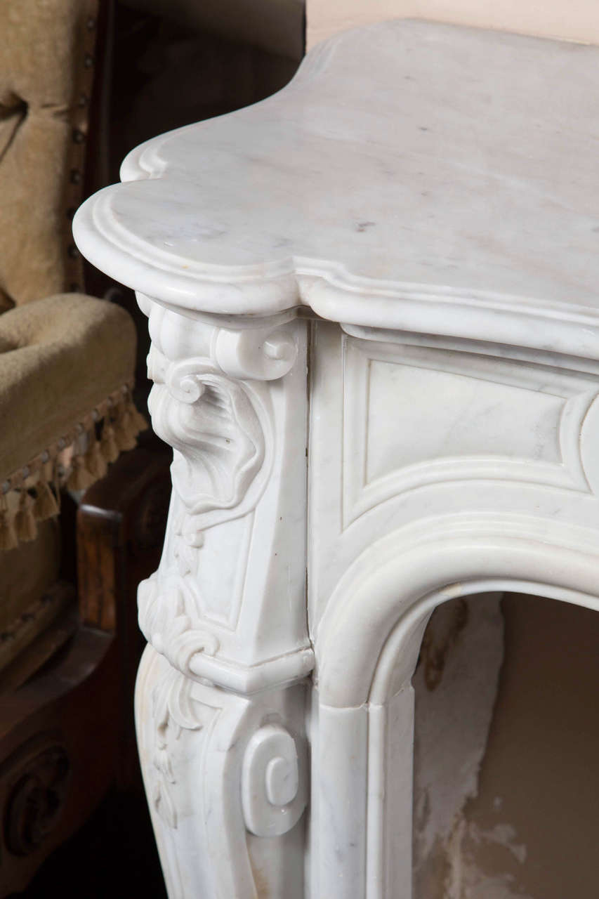 Carved White Marble Mantel 4