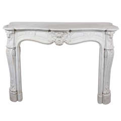 Carved White Marble Mantel