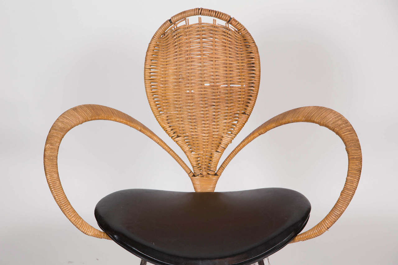 Mid-20th Century Mid-Century Modern Wicker Backed Chair